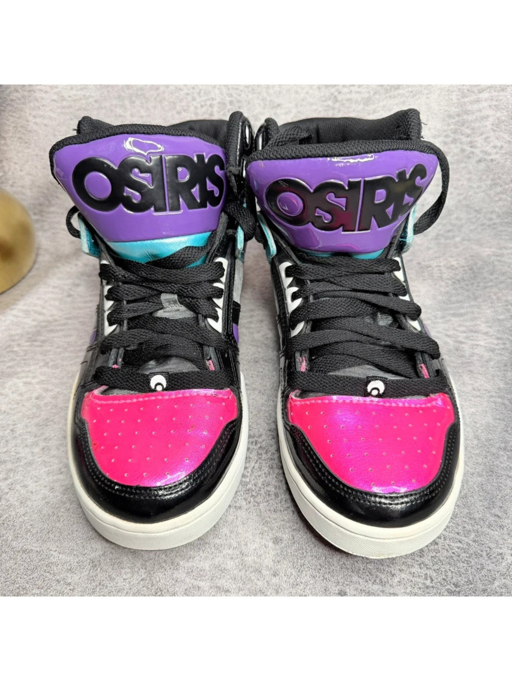 Osiris NYC 83 SLM High Top Sneakers Women’s 10 Pink Purple Black Skate Shoes Y2K